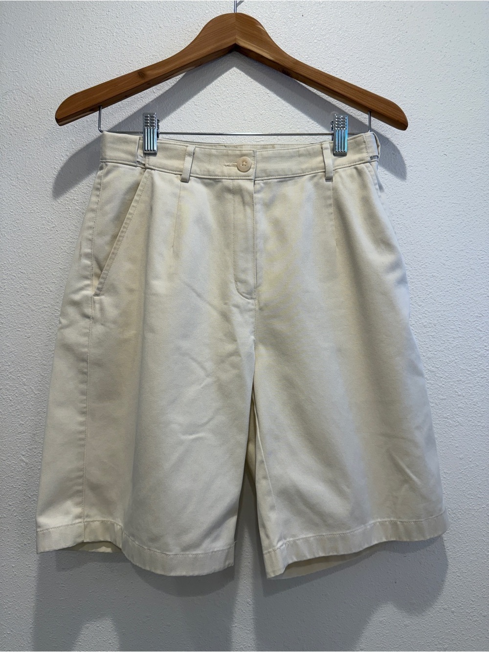L.L. Bean Cream High-Waist Tailored Women’s Shorts